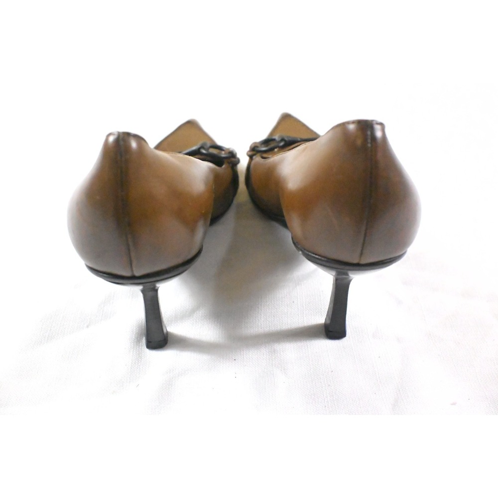 Gucci Vintage Horsebit Pumps Pointed Toe Stiletto Heels Leather Brown 35.5C US 5 - Picture 7 of 13